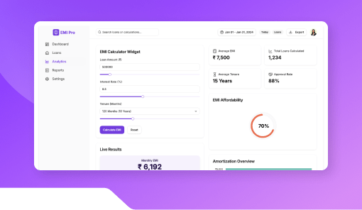 EMI Calculator Widget