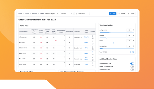 Grade Calculator for Teachers