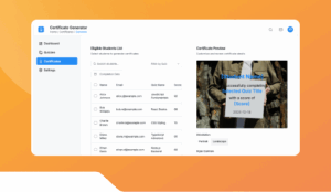 Certificate Generator after Quiz Completion