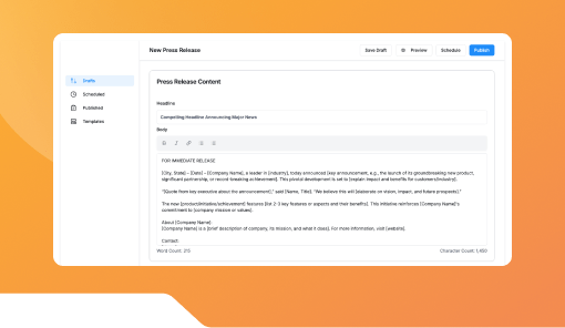 Press Release Publishing Tool