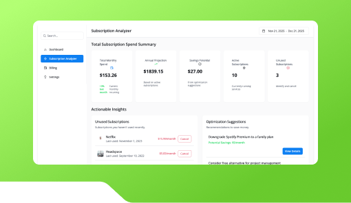 Subscription Expense Analyzer