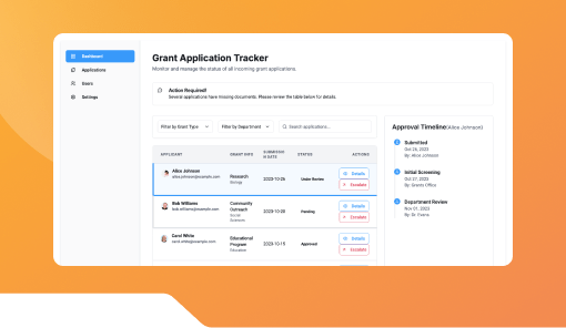 Grant Application Form Tracker