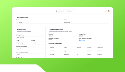 Overtime Hours Calculator