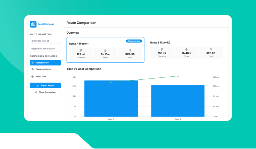 Route Comparison Tool (time vs cost)