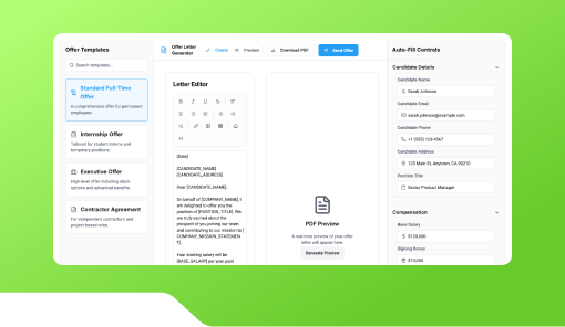 Offer Letter Template Generator
