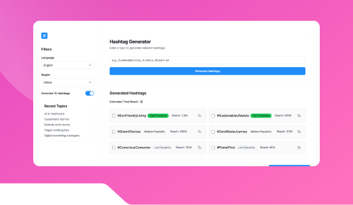 Social Hashtag Recommendation Tool