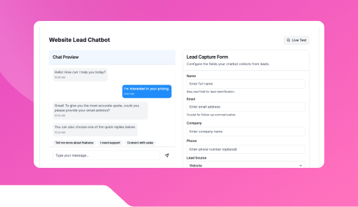 Website Chatbot for Lead Collection