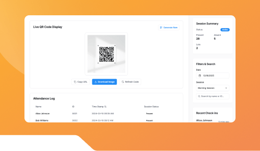 Attendance Tracker with QR Check-in