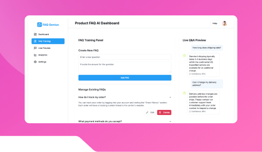 AI-based FAQ Bot for Product Pages