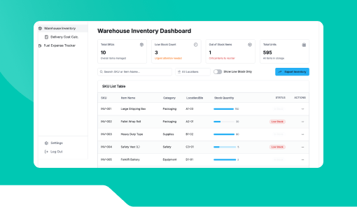 Warehouse Inventory Viewer for Real-Time Stock Control