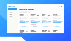 City Project Tracker Dashboard.
