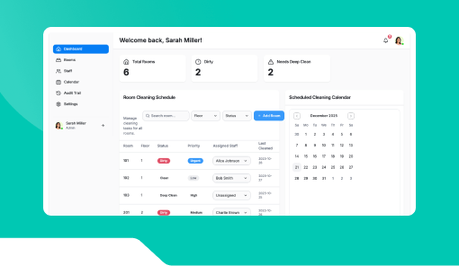 Cleaning Task Scheduler for Hotels.