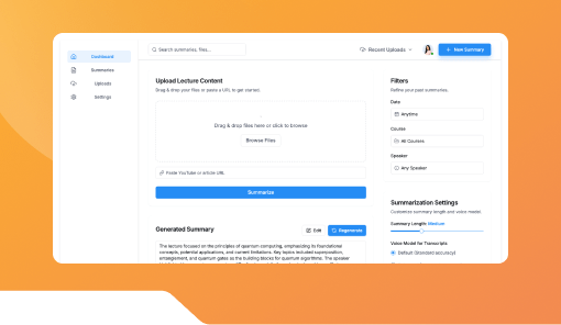 Content Summarizer for Lectures