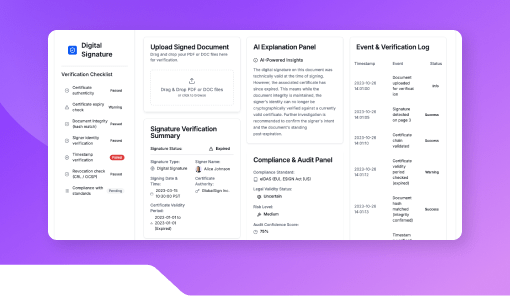 Digital Signature Verification Helper