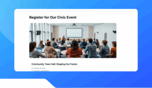 Event Registration Form for Civic Programs.