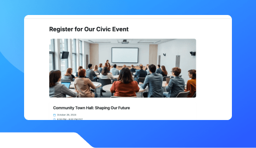 Event Registration Form for Civic Programs.