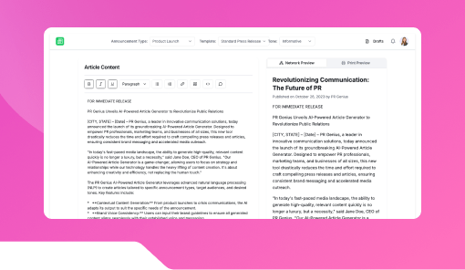 PR Article Draft Generator