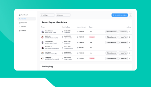Payment Reminder Notifier for Tenants.