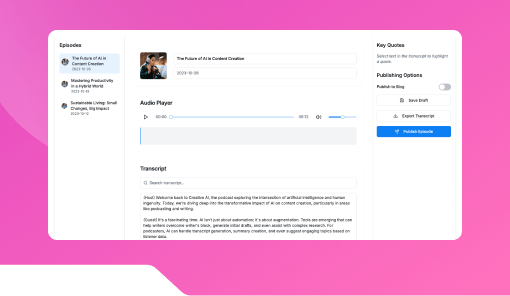 Podcast Transcript Publisher