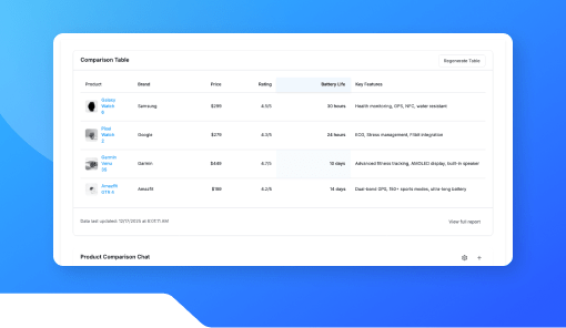 Product Comparison Chat Assistant