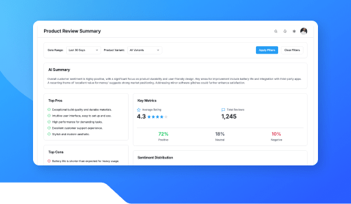 Product Review Summary Widget