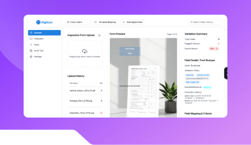 Quality Inspection Form Digitizer.