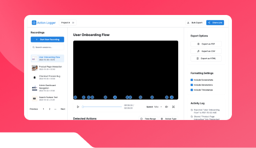 Screen-Share Action Logger