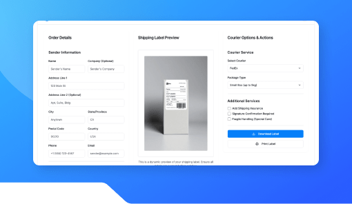 Shipping Label Generator