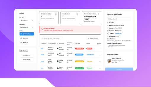 Tool Checkout Register System.