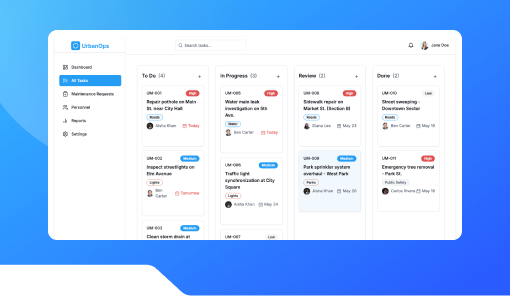 Urban Maintenance Assignment Board