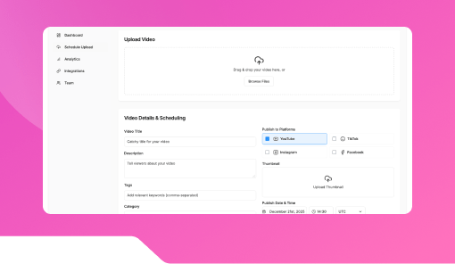 Video Upload Scheduler