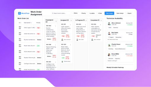 Work Order Assignment Tool.